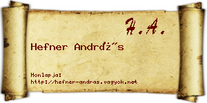 Hefner András névjegykártya