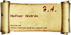 Hefner András névjegykártya
