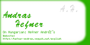 andras hefner business card